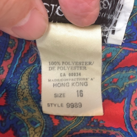 Elite Vintage Double Breasted Jacket / Top, Vibrant Paisley Colours Wrinkle Free - Picture 5 of 13